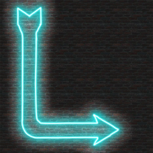 A Bent Neon Arrow
