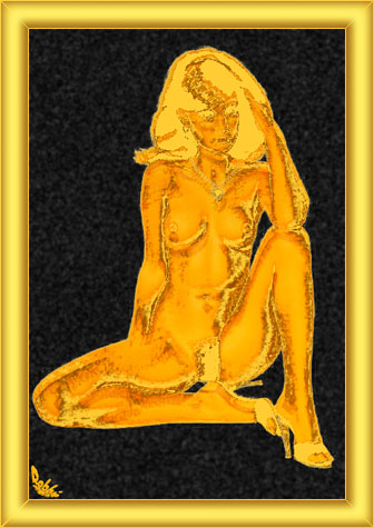 A cheap Gold on Black Velvet Nude